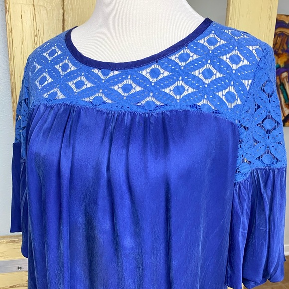 Ella Moss Ruffle Sleeve Royal Blue Dress Sz S - Picture 2 of 5